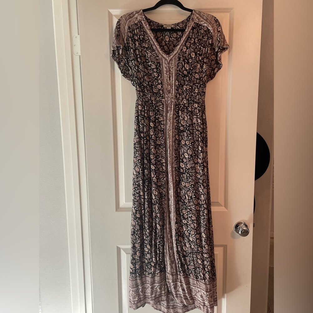 Black floral Lucky Brand maxi dress size S